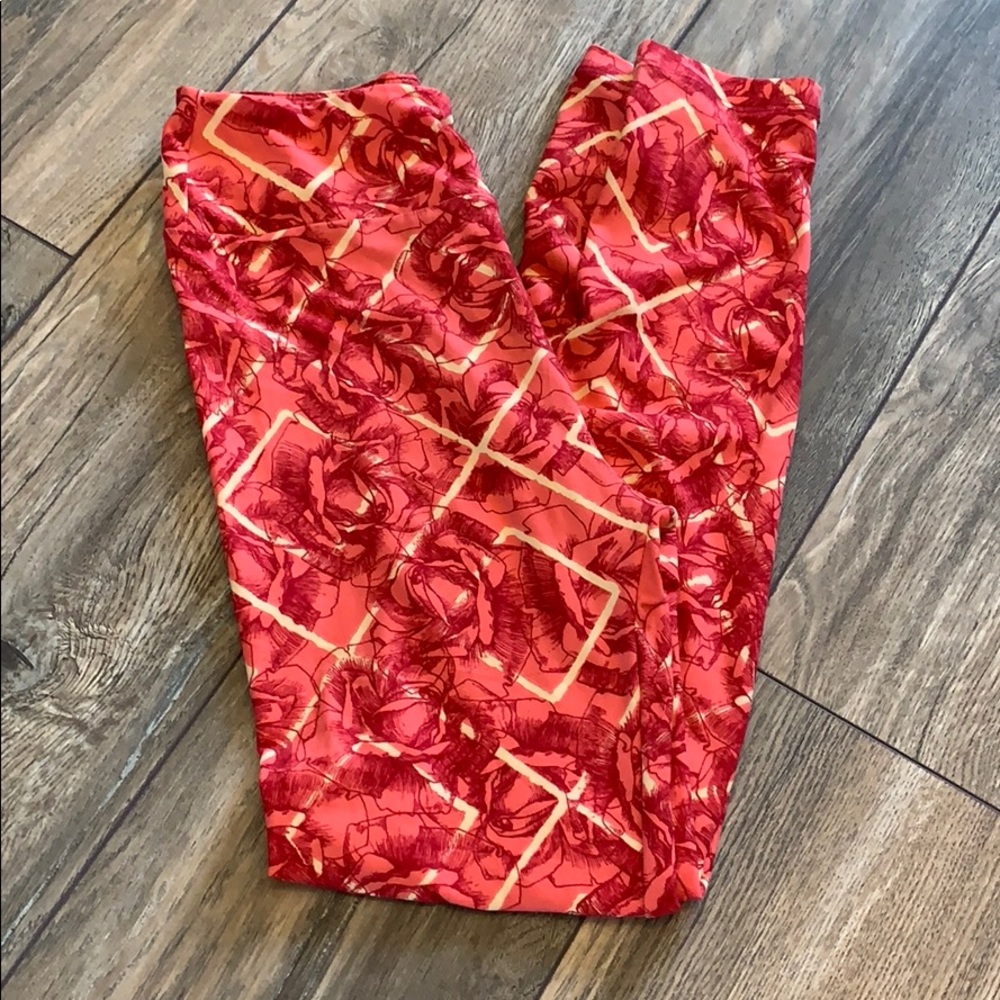 OS LuLaRoe Leggings NWT Pink/Cream